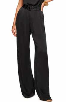 Amaya Belted Satin Pants