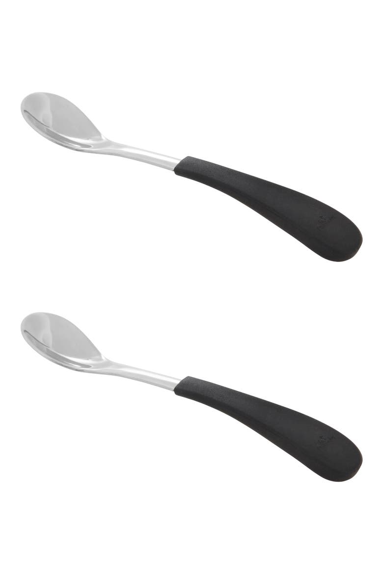 First Steps La Petite Bowl & Spoons Set, Alternate, color, BLACK