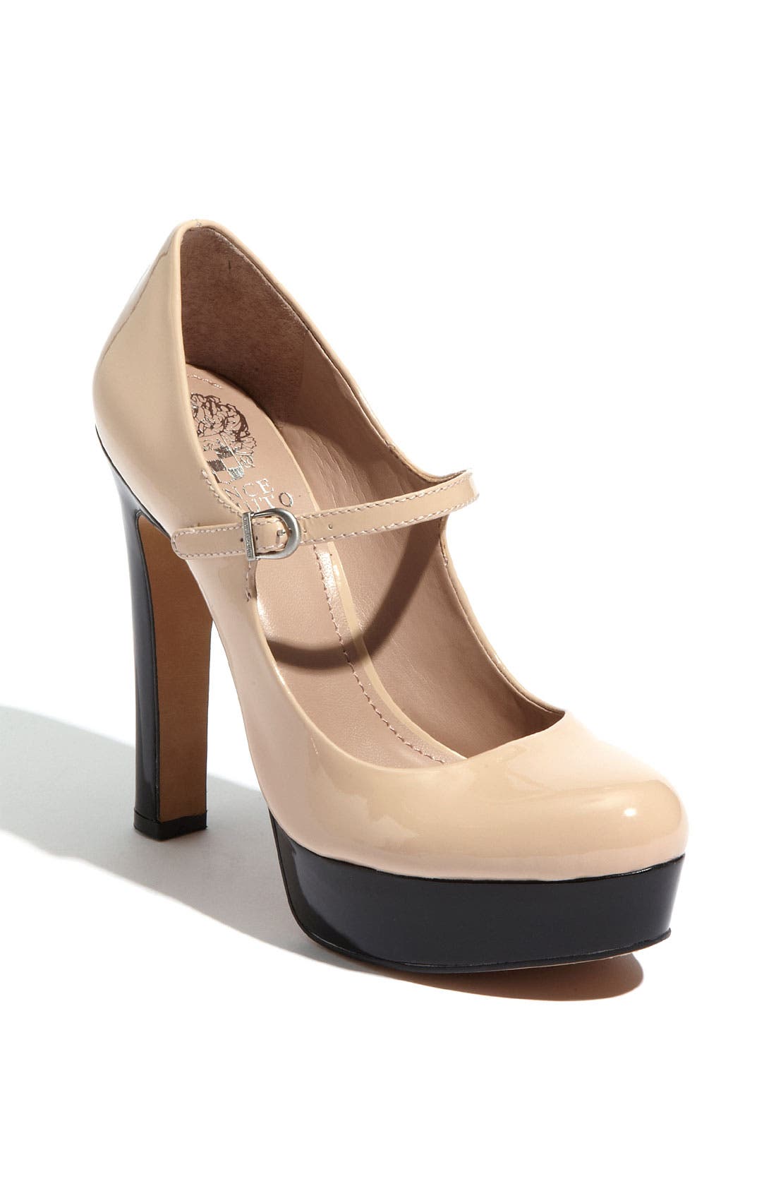 'Jasper' Mary Jane Pump, Main, color, BEIGE/ BLACK