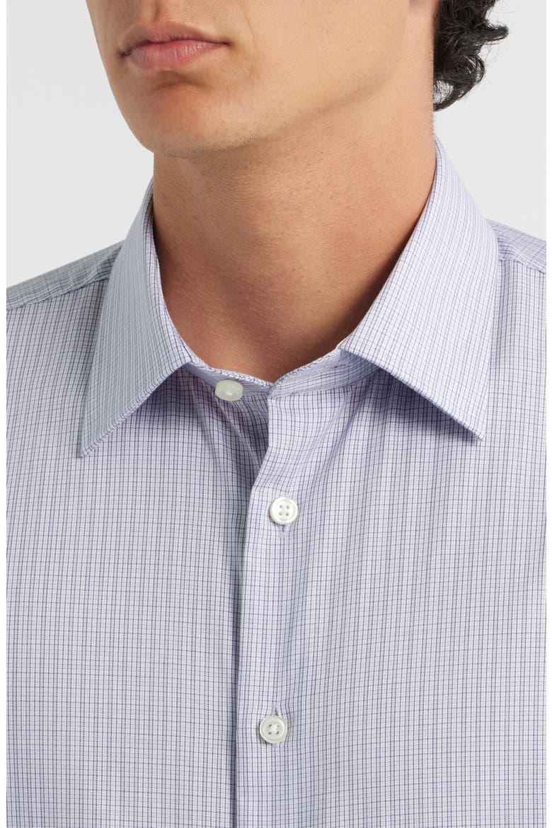 Traditional Fit Microplaid Premium Non-Iron Cotton Dress Shirt, Alternate, color, PURPLE ANTINORI PLAID