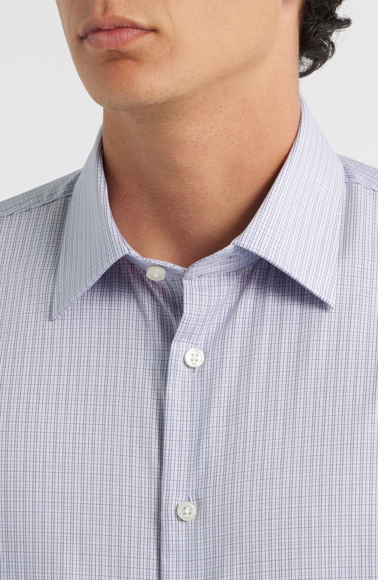 Nordstrom Traditional Fit Microplaid Premium Non-Iron Cotton Dress Shirt, Alternate, color, Purple Antinori Plaid