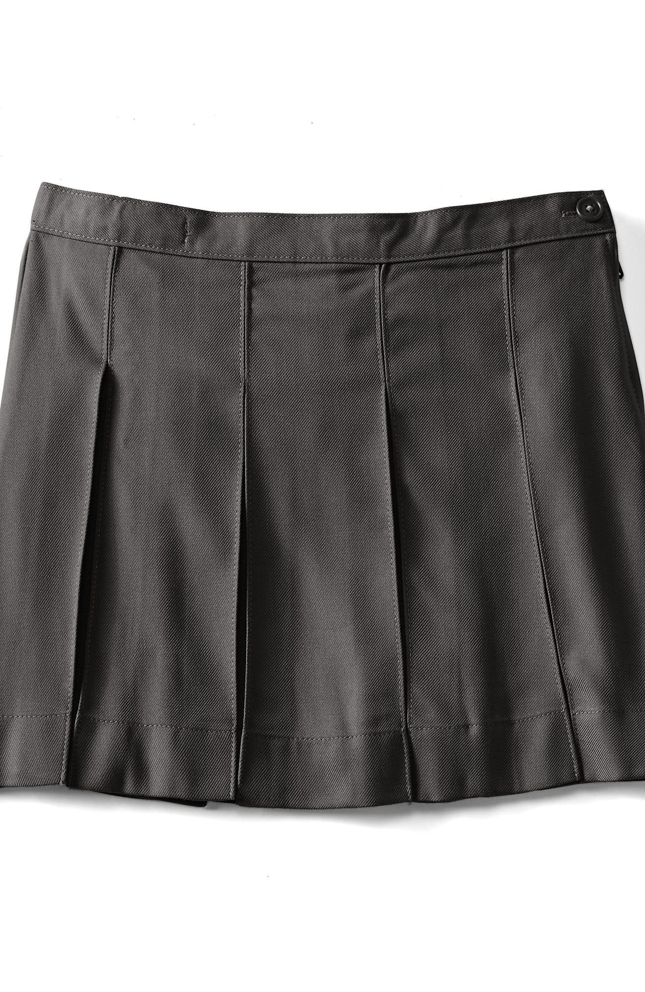 Lands' End School Uniform Girls Solid Box Pleat Skirt Above Knee ...