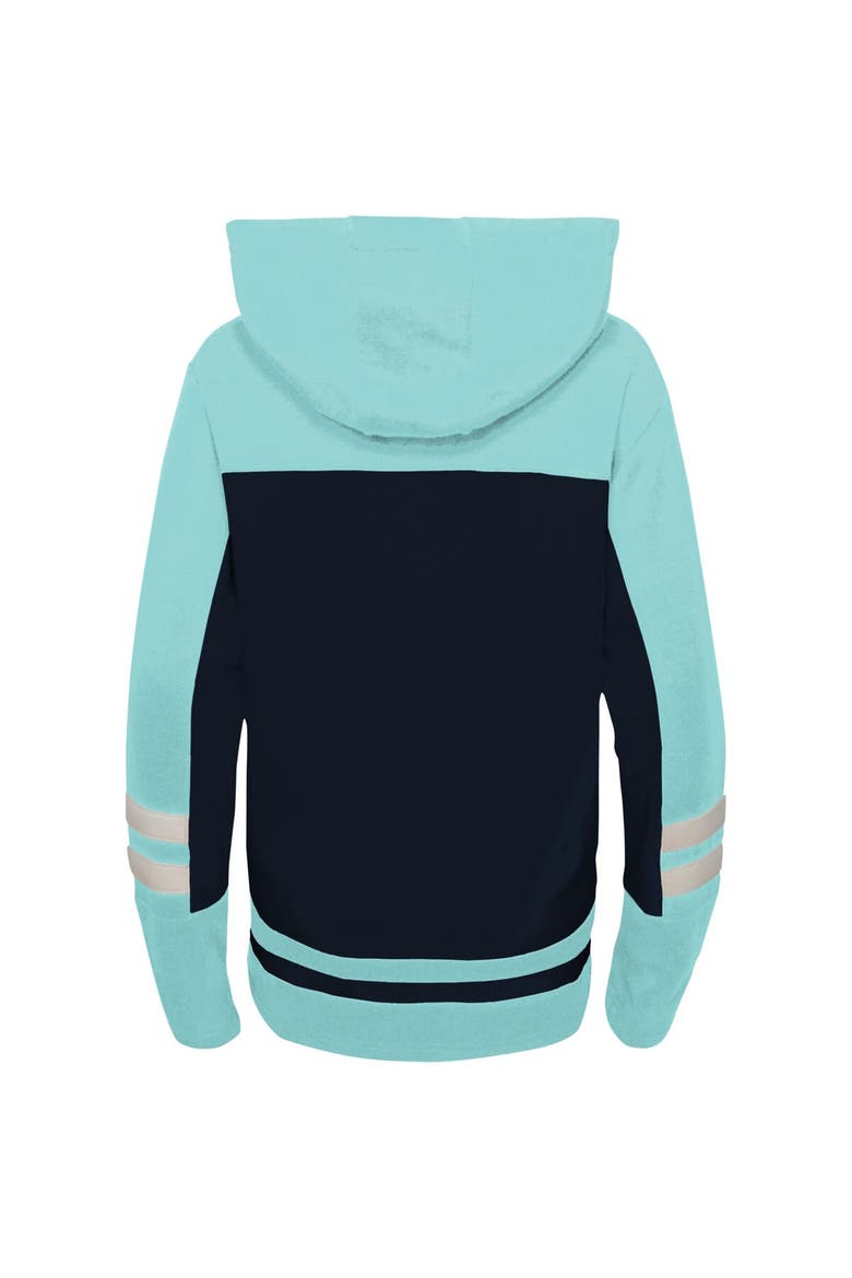 Preschool Navy Seattle Kraken Ageless Revisited Lace-Up V-Neck Pullover Hoodie, Alternate, color, Navy