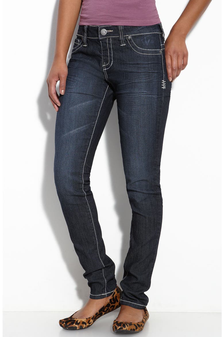 Skinny Stretch Jeans, Main, color, DARK BLUE WASH