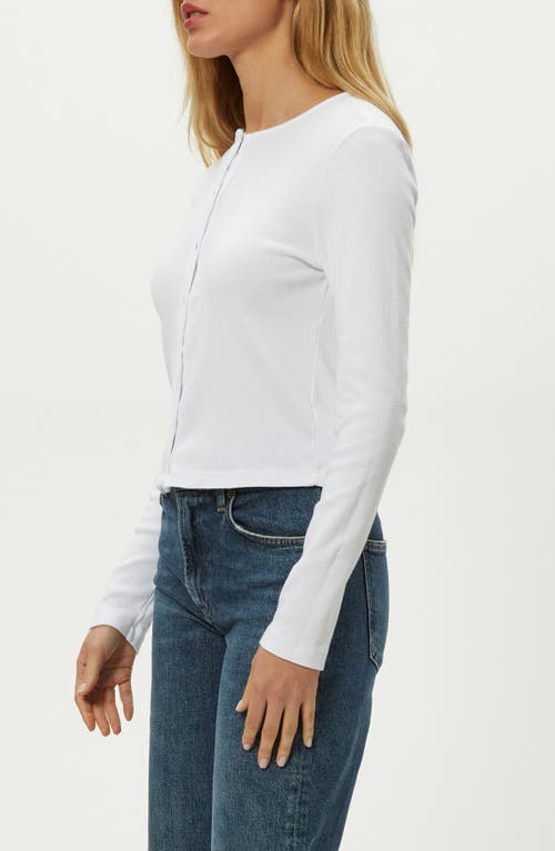 Michael Stars Trixie Cotton Snap-up Cardigan In White