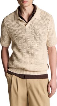 Vince Seed Stitch Polo Sweater