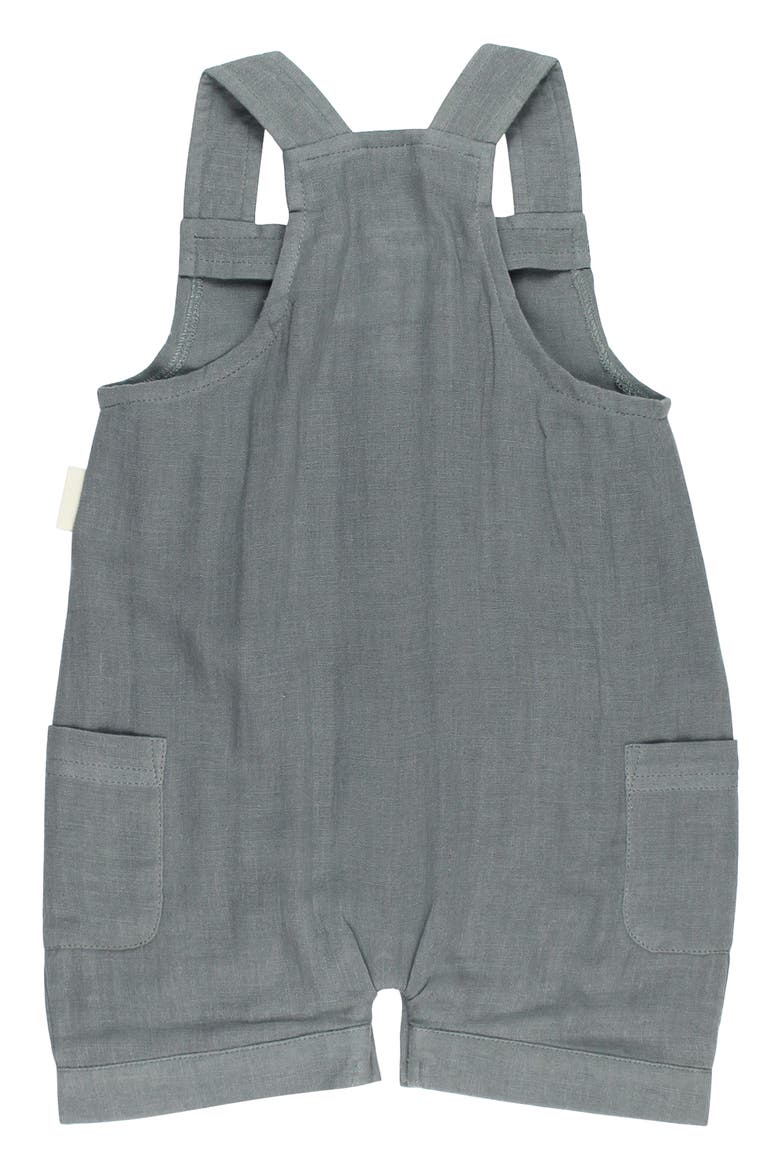 Cuffed Organic Cotton Muslin Romper, Alternate, color, MOONSTONE