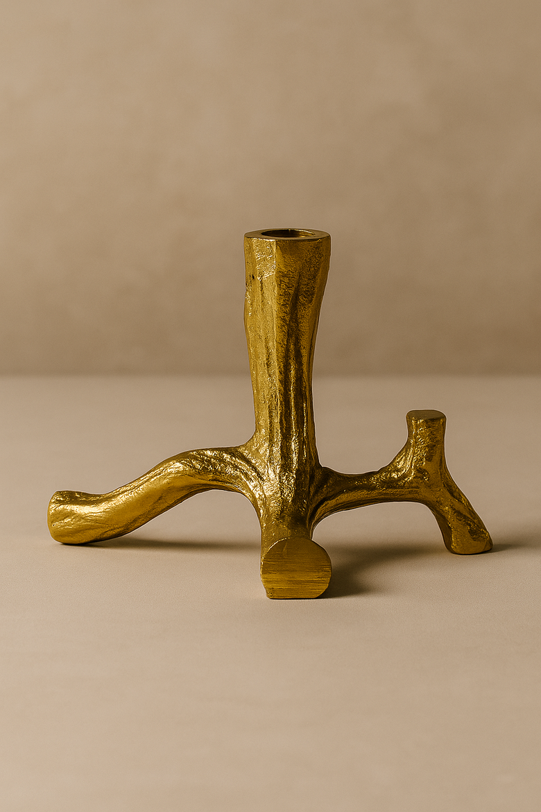 Rooted Candle Holder, Alternate, color, Gold - Tall