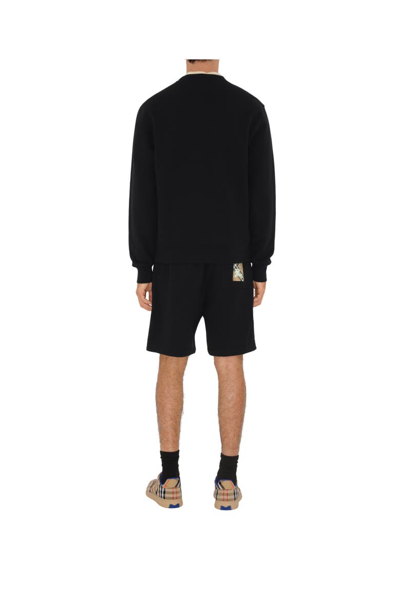 Check Label Cotton Shorts, Alternate, color, Black