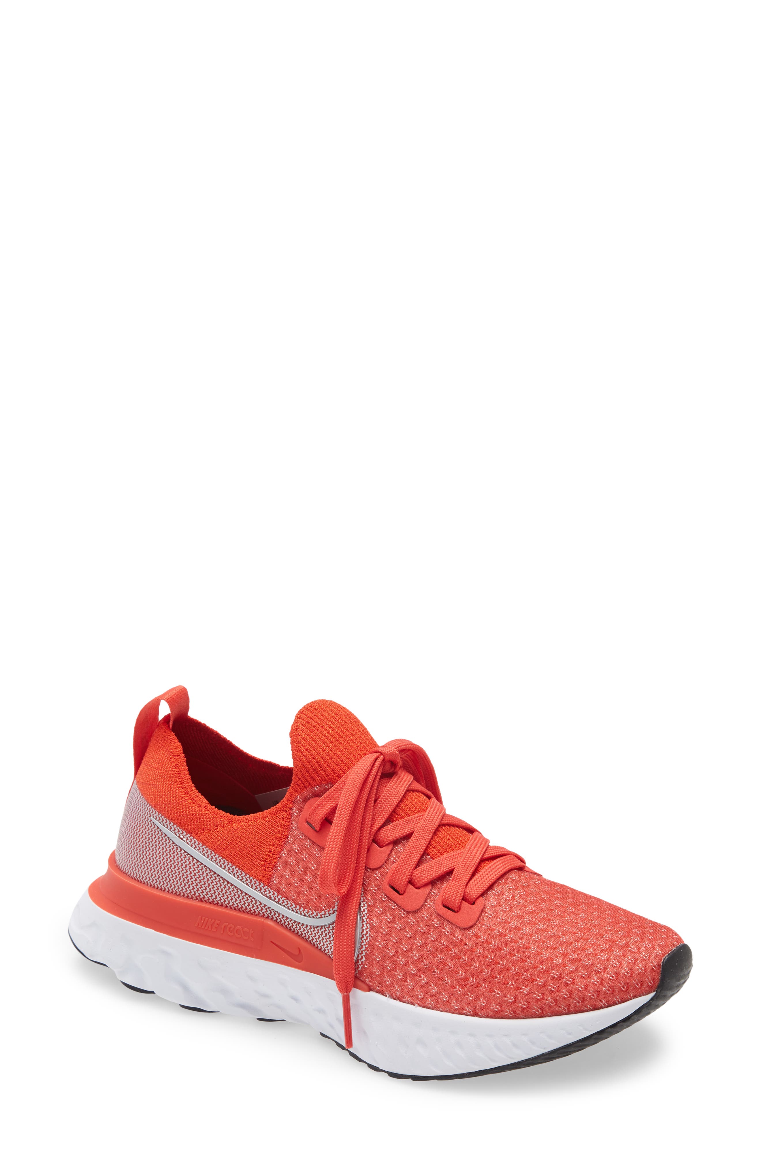 React Infinity Run Flyknit Running Shoe, Main, color, CHILE RED/ SILVER/ RED