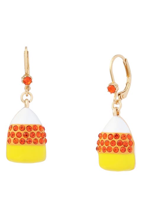 Candy Corn Leverback Drop Earrings