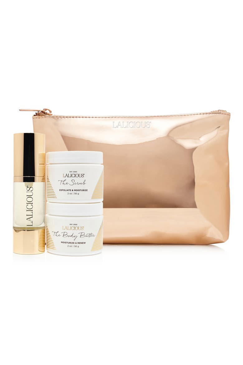 Exfoliate, Hydrate & Shine Travel Set, Main, color, NO COLOR