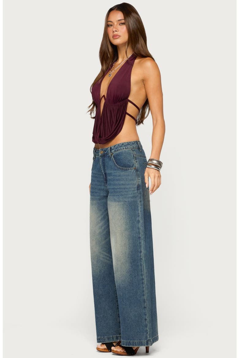 Eina Cowl Neck Halter Top, Alternate, color, BURGUNDY