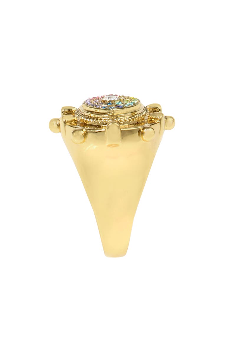 Rainbow Crystal Evil Eye Cocktail Ring, Alternate, color, GOLD MULTI