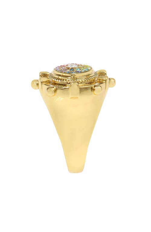Kurt Geiger London Rainbow Crystal Evil Eye Cocktail Ring