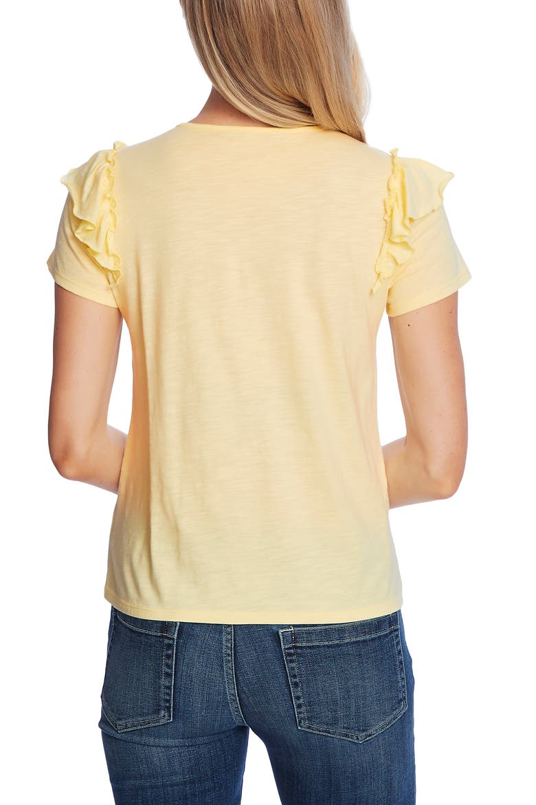 Double Ruffle Slub Jersey Tee, Alternate, color, LEMONADE