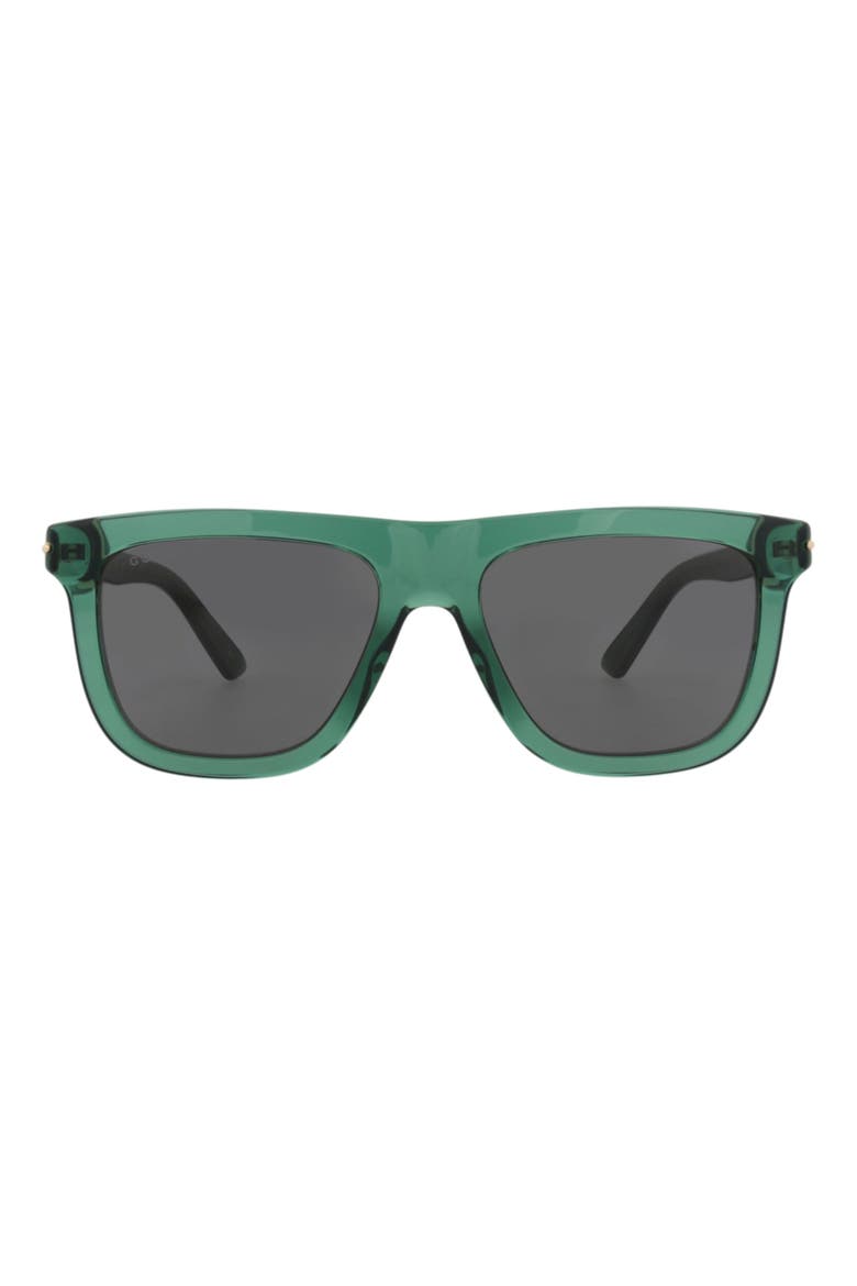 54mm Novelty Square Sunglasses, Main, color, GREEN GREEN GREY