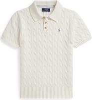 Polo Ralph Lauren Kids' Cabled Cotton Polo Sweater