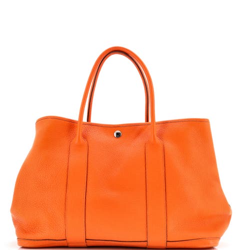 Pre-owned Hermes Hermes Garden Party Tote Leather 36 In Orange