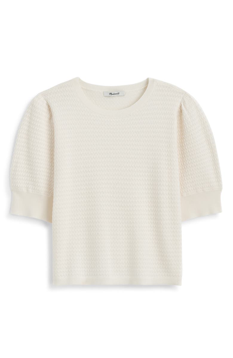Madewell Puff Sleeve Merino Wool & Silk Sweater, Alternate, color, Ivory