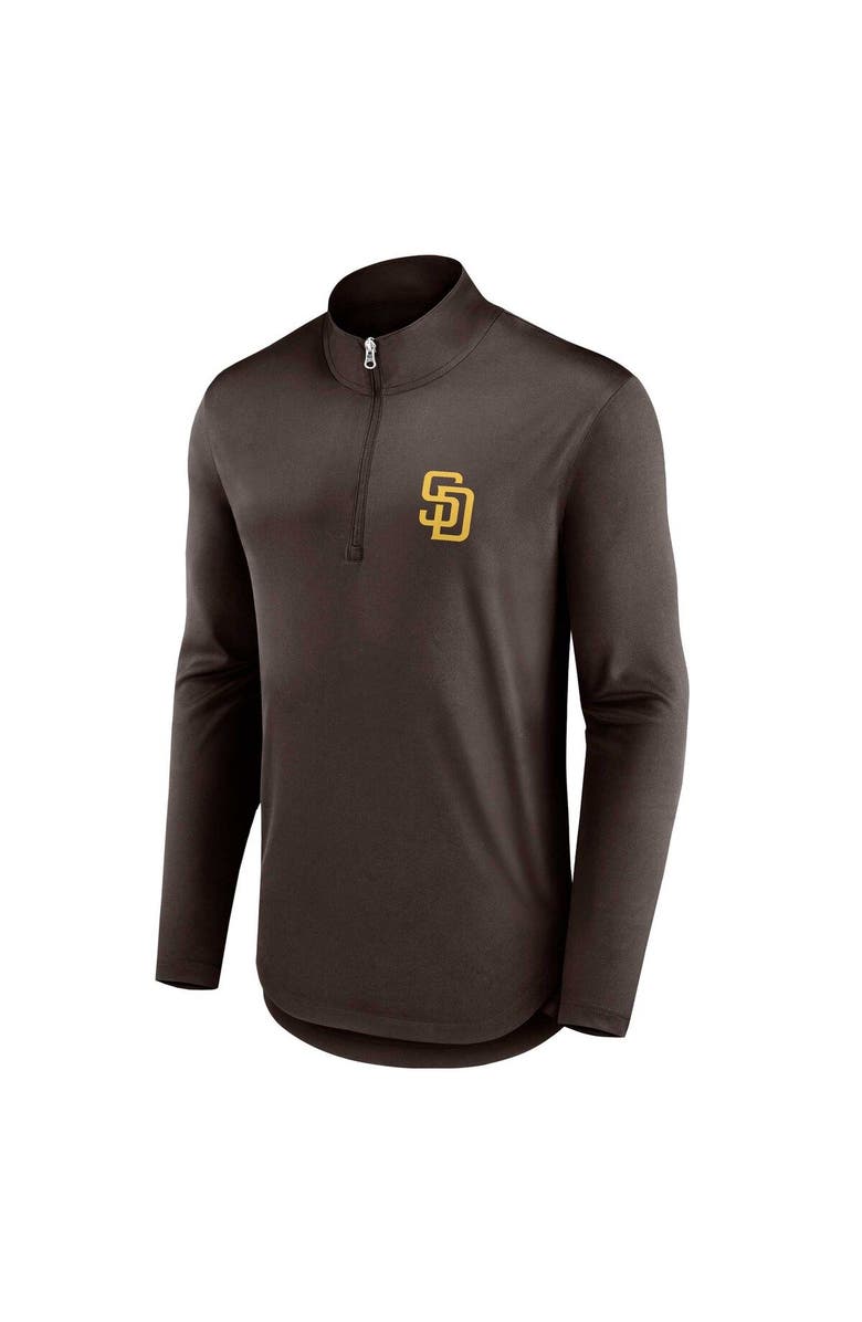 FANATICS Men's Fanatics Branded Brown San Diego Padres Quarterback Quarter-Zip Top, Alternate, color, Brown