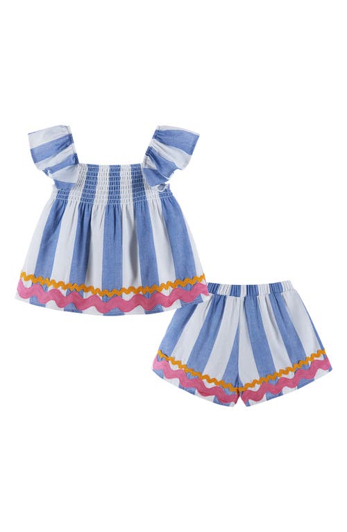 Shop Andy & Evan Kids' Ric Rack Ribbon Tank & Shorts Set In Blue