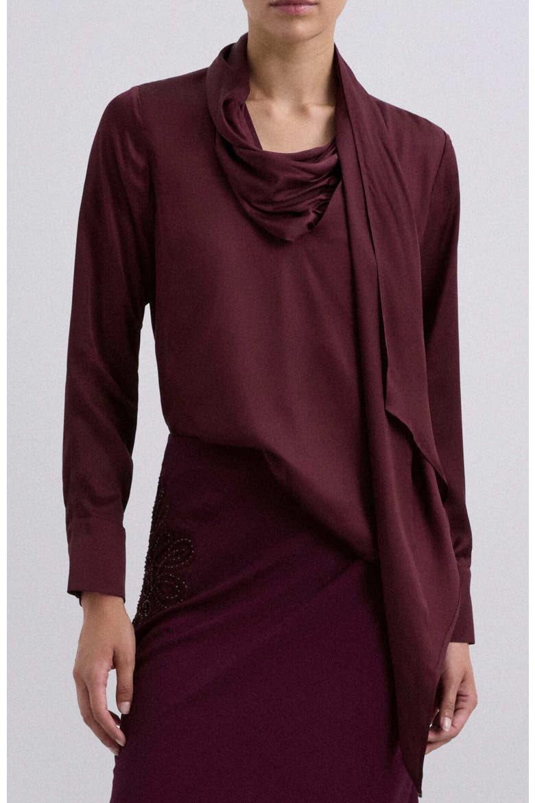 Saten Shirt, Main, color, Burgundy