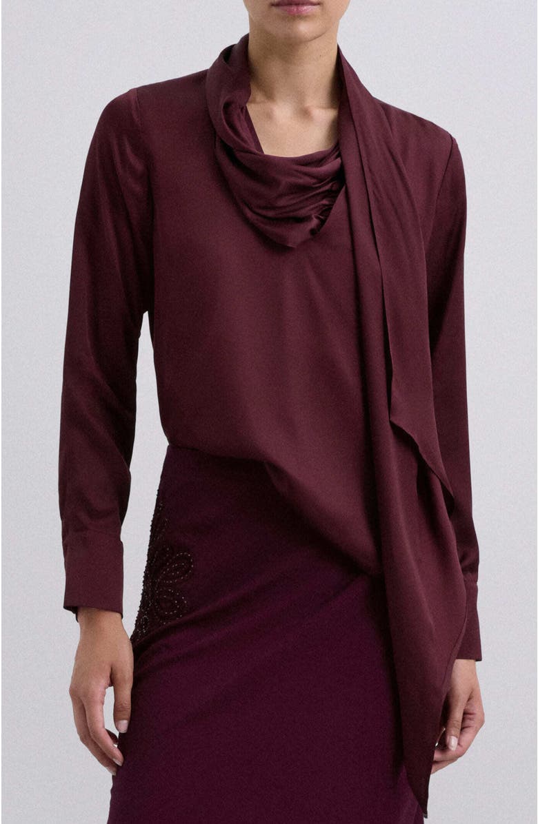Scalpers Saten Shirt, Main, color, Burgundy