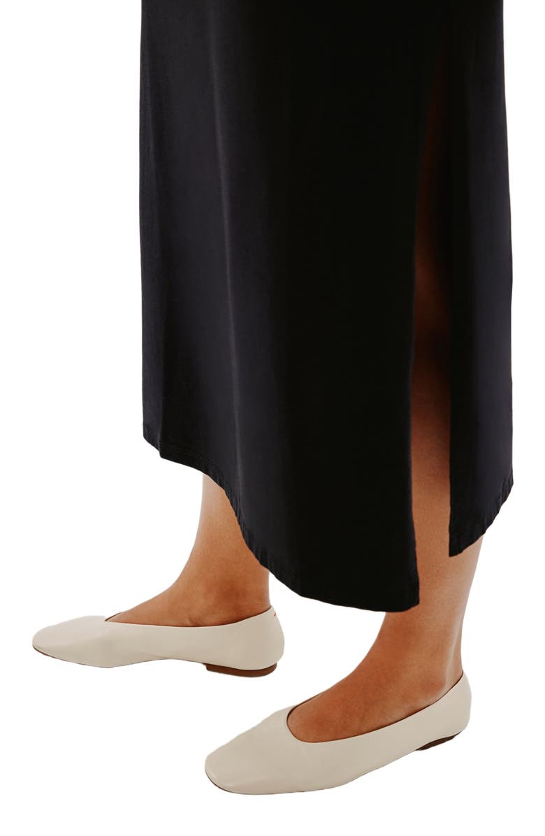 Another Tomorrow SLEEVELESS TEE DRESS, Alternate, color, Black