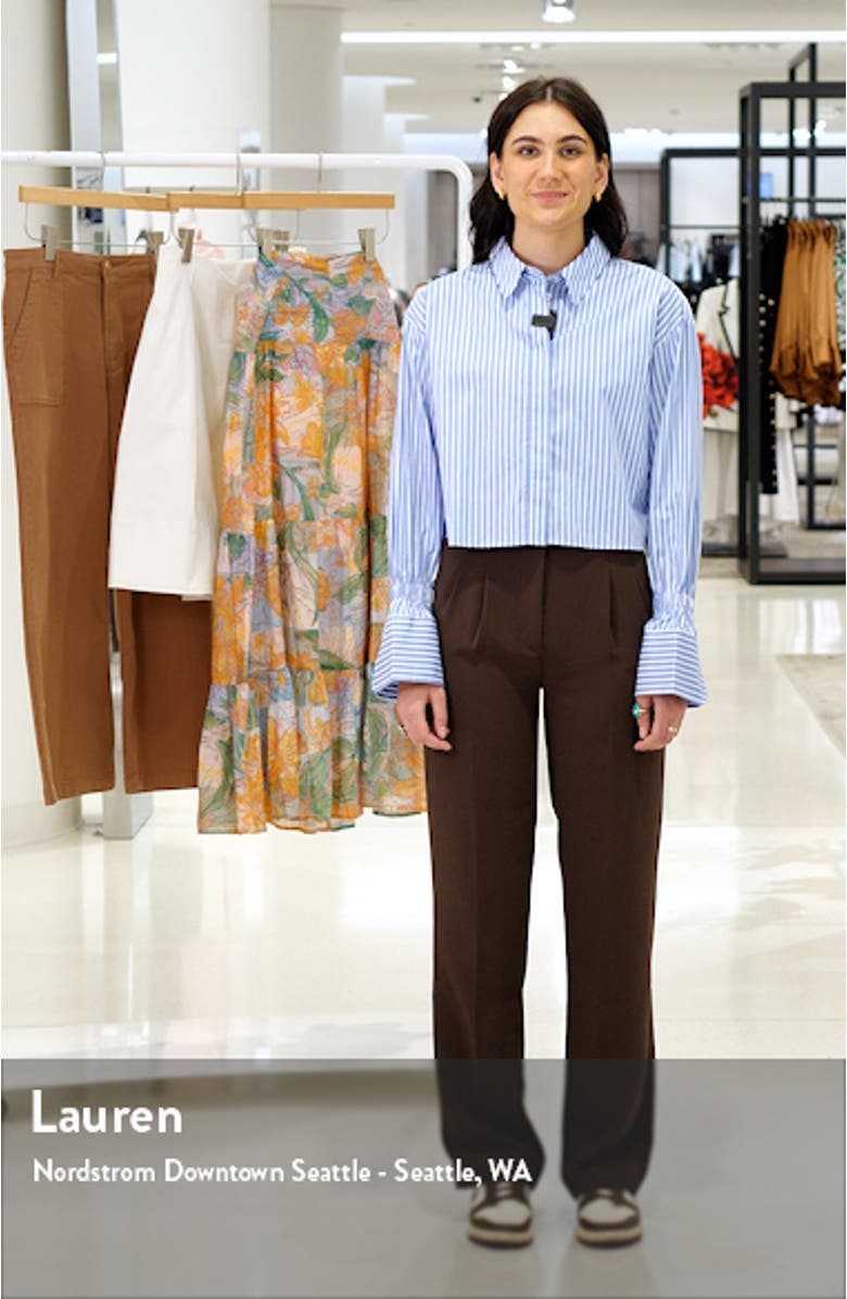 Cufy Stripe Crop Button-Up Shirt, sales video thumbnail