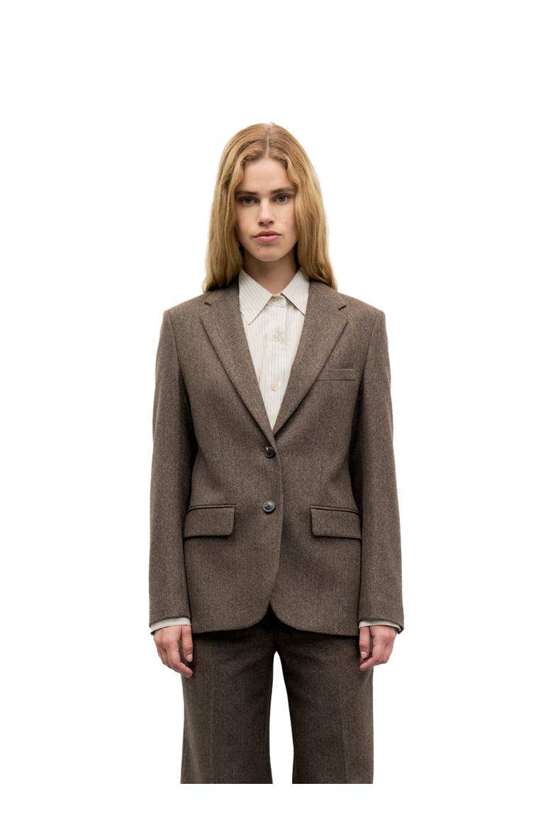 Jov Herringbone Blazer, Main, color, Brown