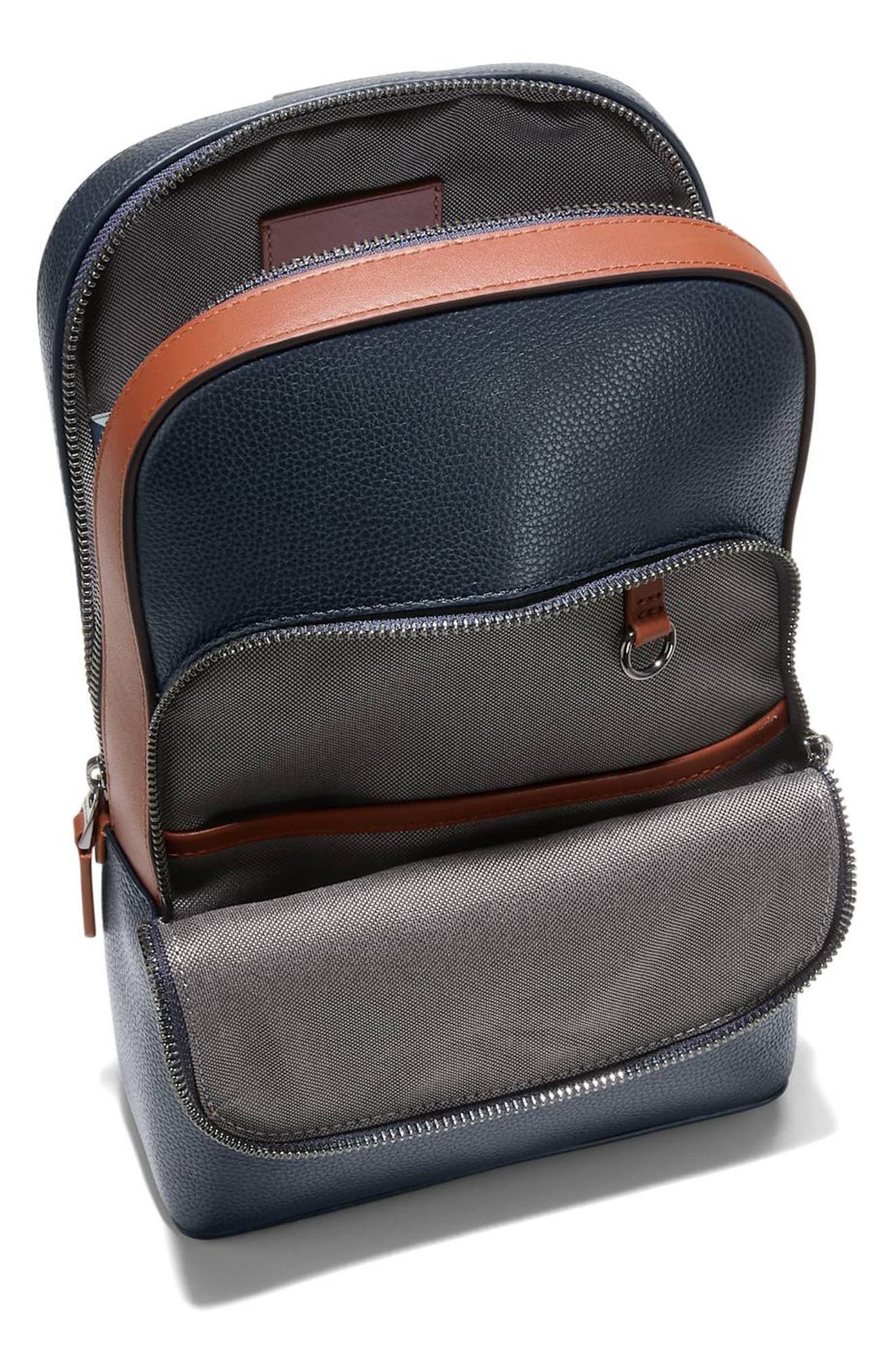 Damon Leather Sling, Alternate, color, NAVY BLAZER/ NEW BRITISH TAN