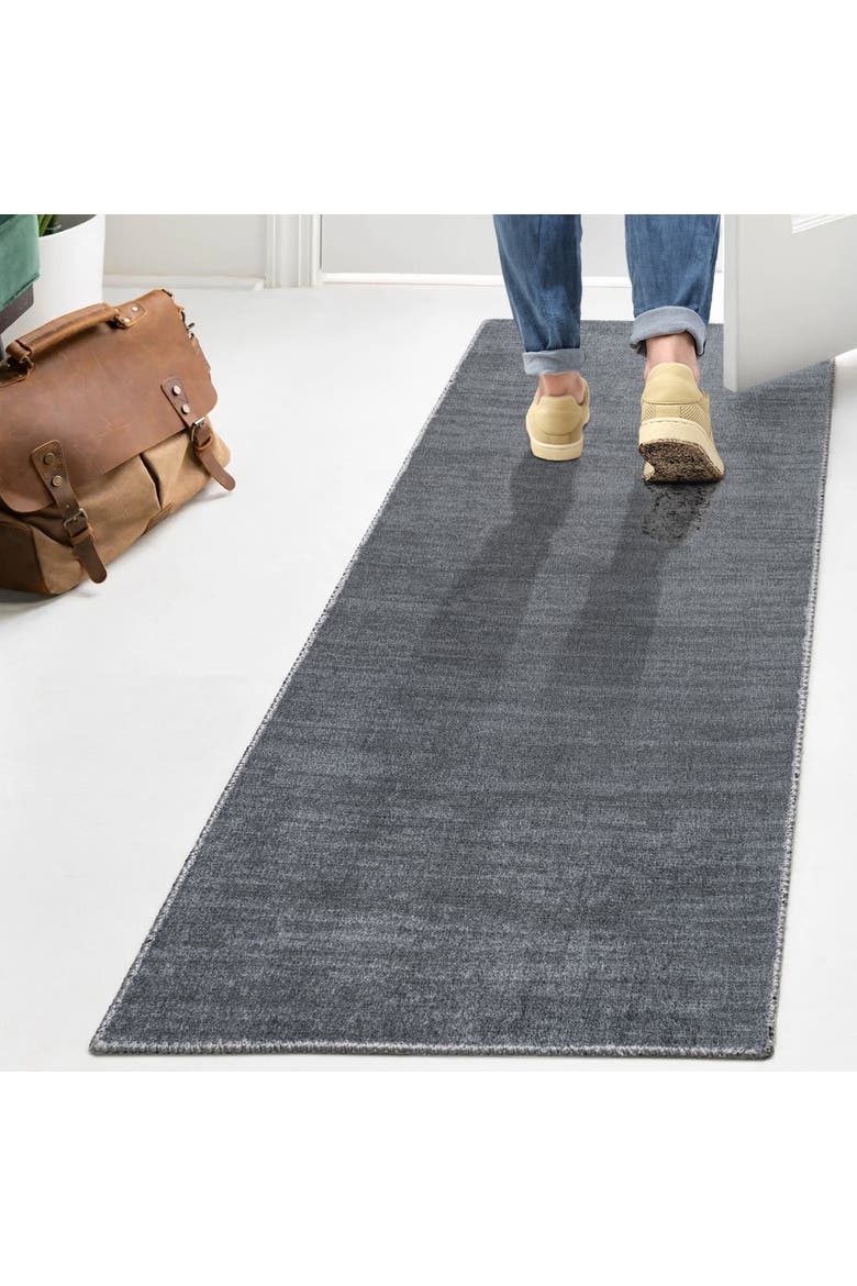 Twyla Classic Solid Low-Pile Machine-Washable Area Rug, Alternate, color, Gray