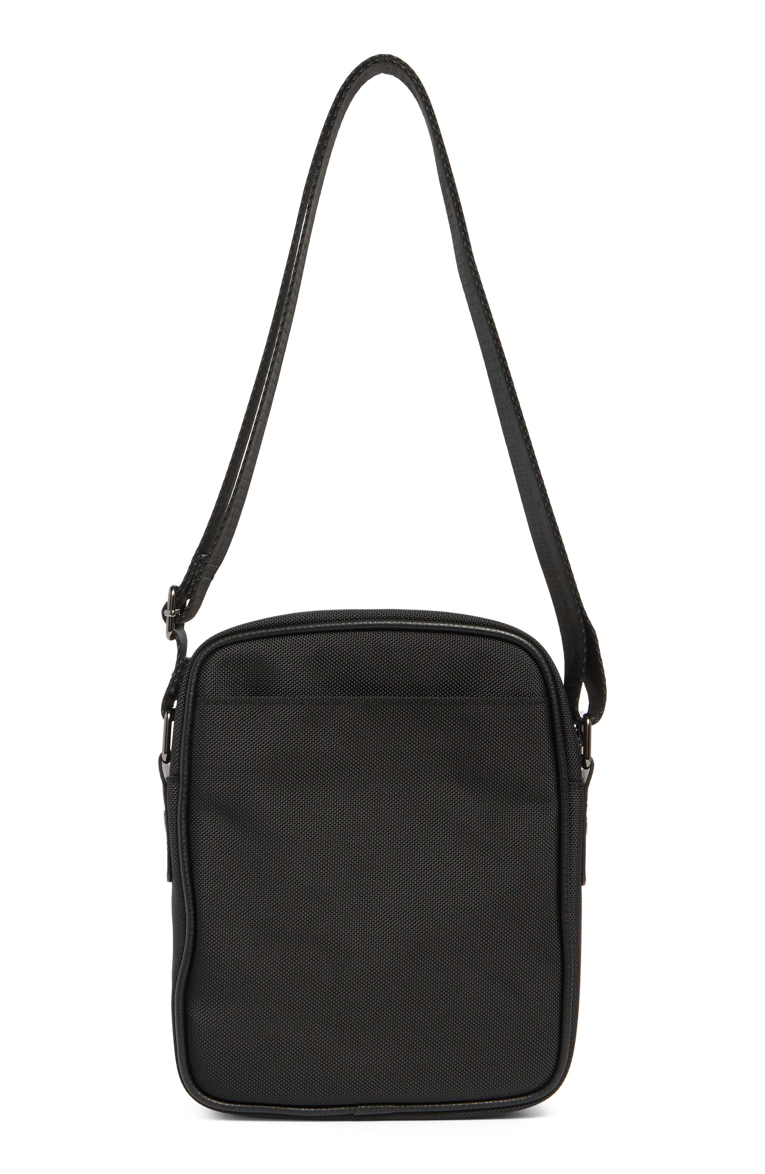 Robert Graham Grant Mixed Media Crossbody Messenger Bag, Alternate, color, Black