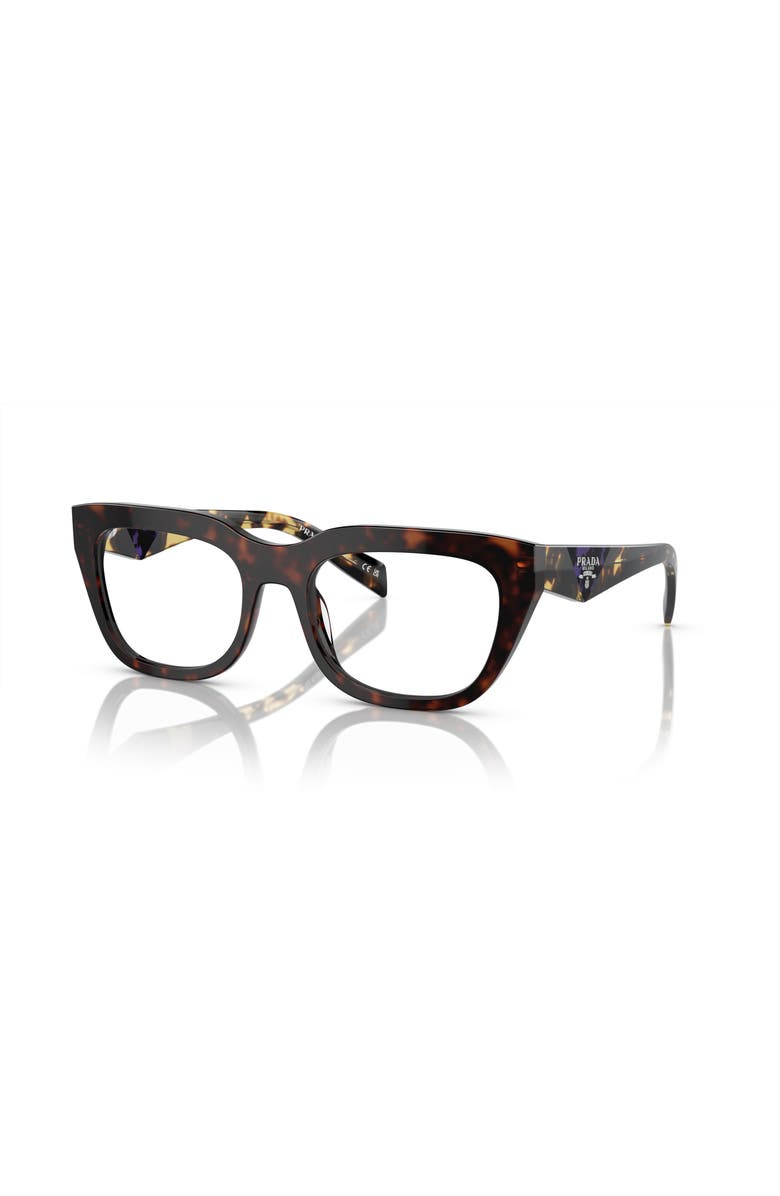 Prada 52mm Irregular optical glasses, Main, color, Tortoise