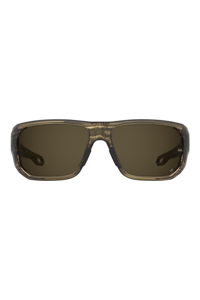 Attack 2 63mm Wrap Sunglasses, Main, color, WOOD BROWN/ BROWN OLEOPHOBIC