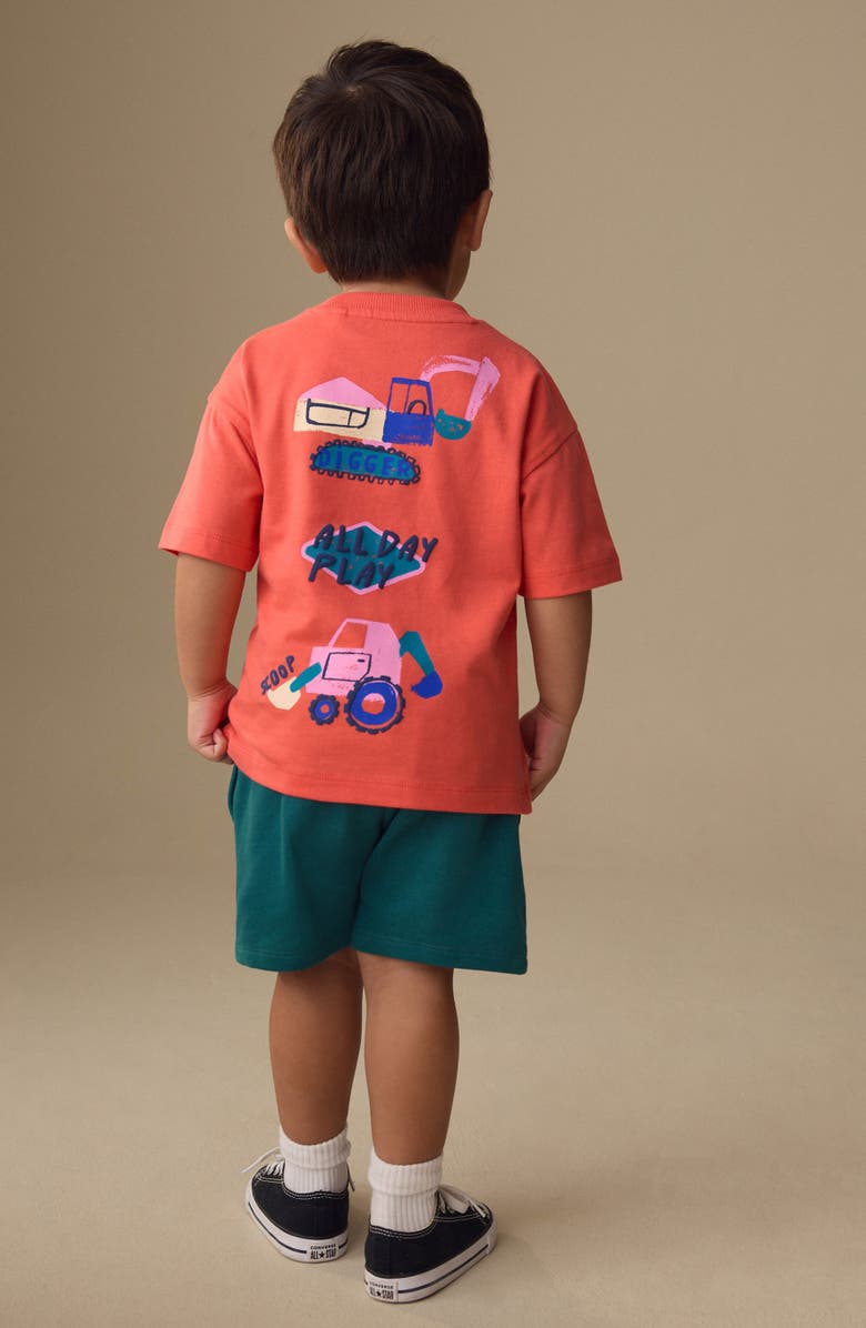 NEXT Kids' Dig All Day Graphic T-Shirt & Drawstring Shorts Set, Alternate, color, Orange