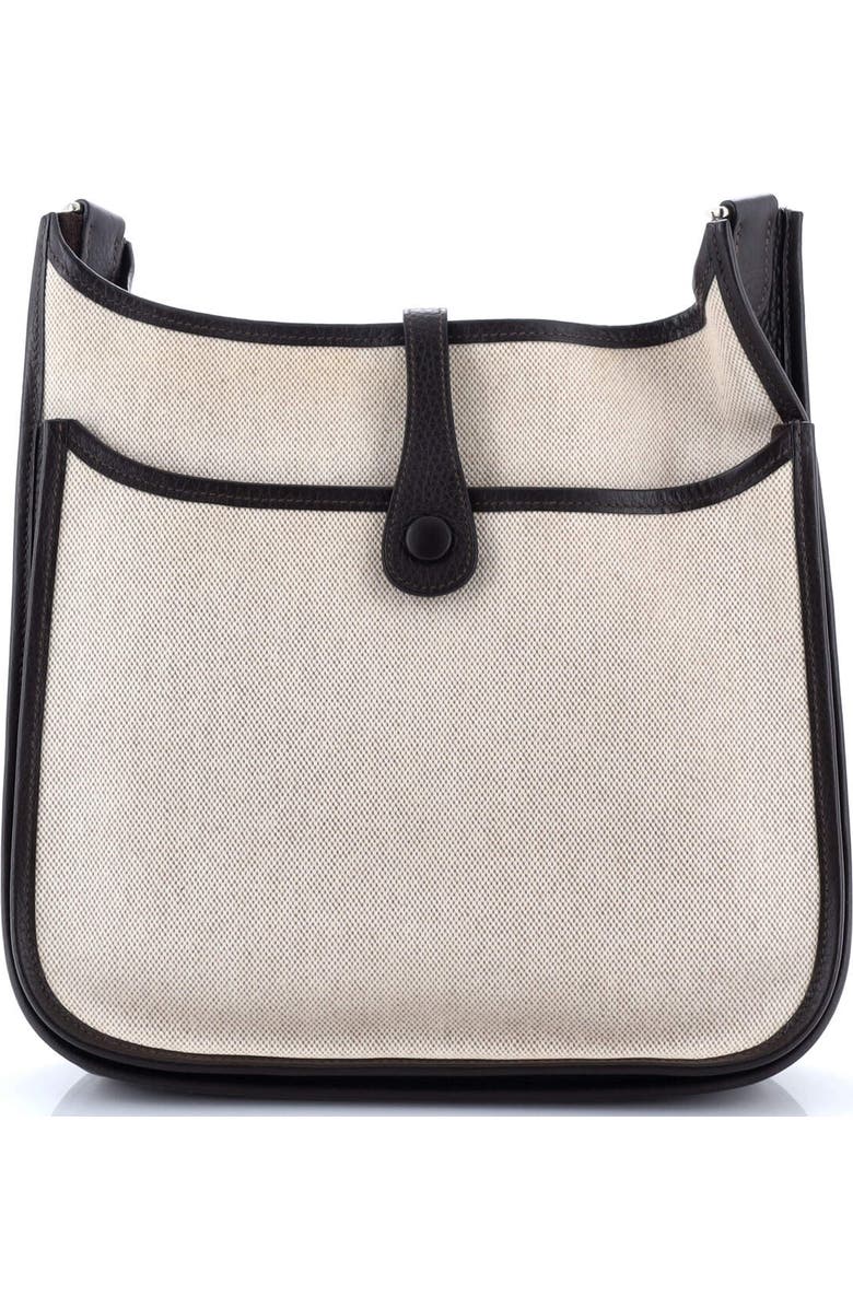 Pre-Owned Hermes Evelyne Bag Gen II Toile and Leather PM, Alternate, color, Ecru