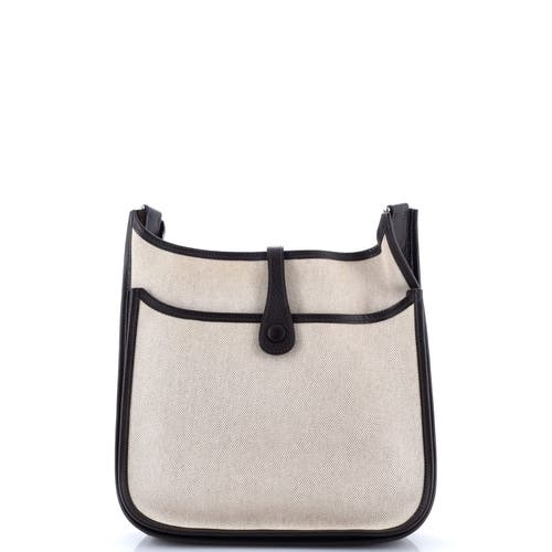 Pre-owned Hermes Hermes Evelyne Bag Gen Ii Toile And Leather Pm In Silver