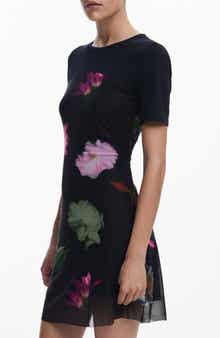 Desigual Floral Print Knit Minidress