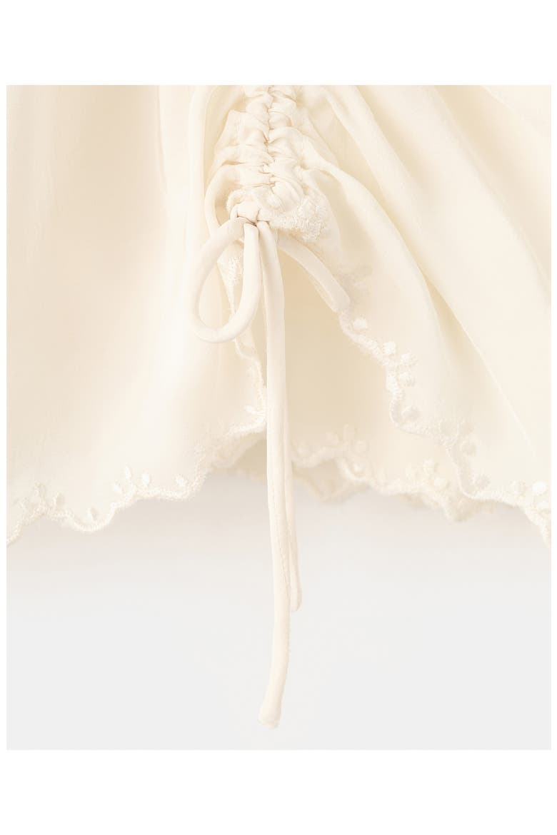 Embroidered Cinched Shorts, Alternate, color, ECRU