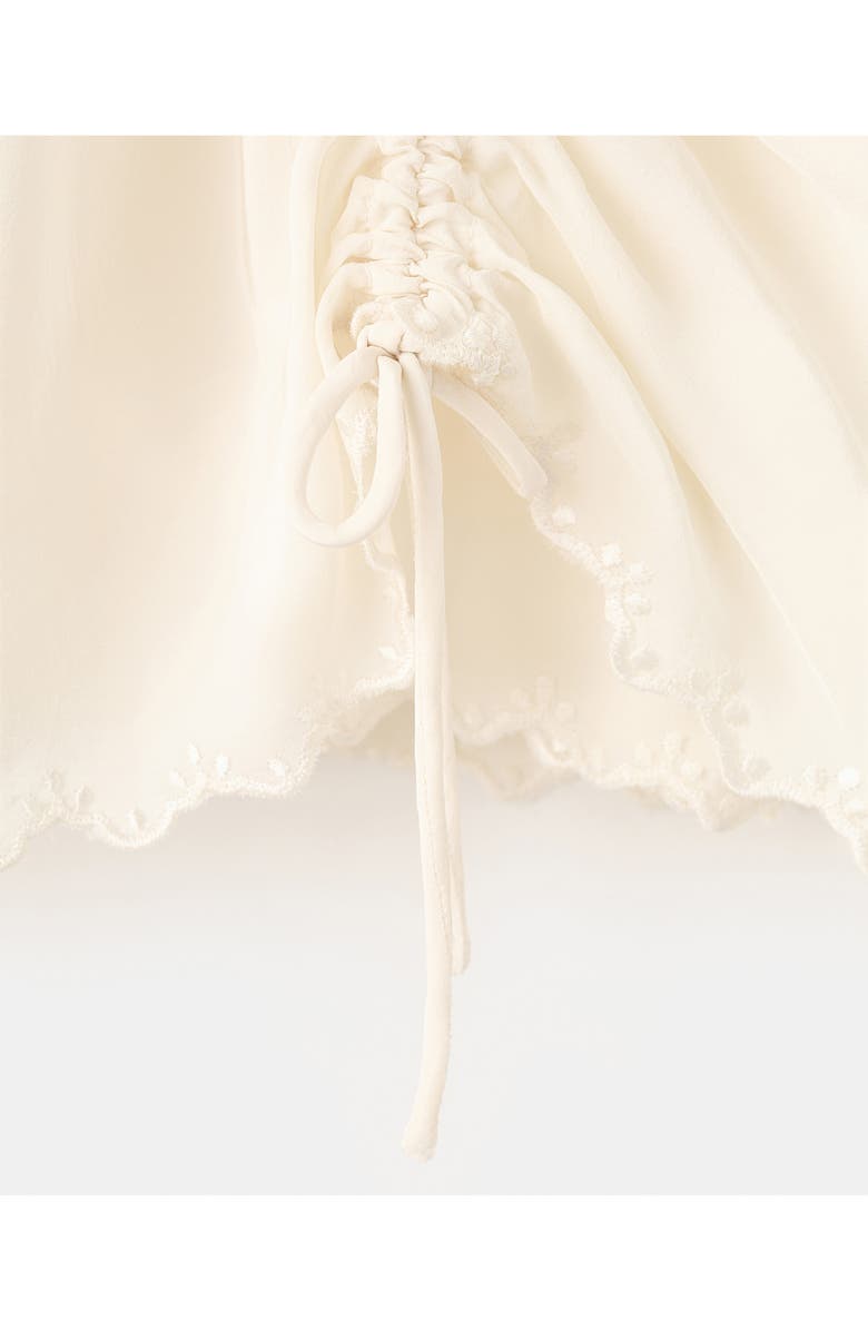 MANGO Embroidered Cinched Shorts, Alternate, color, 