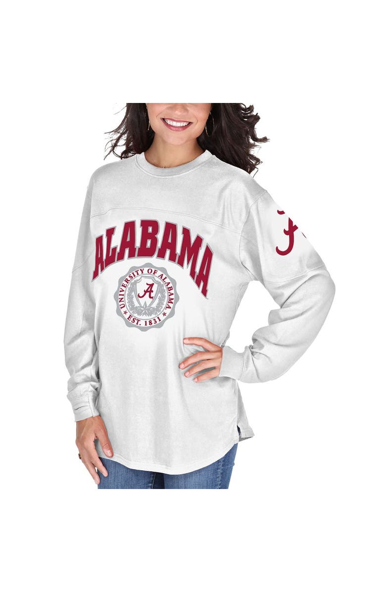 PRESSBOX Women's White Alabama Crimson Tide Edith Long Sleeve T-Shirt, Main, color,
