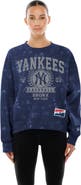 New Era Women's New Era Navy New York Yankees Throwback Oversized Boxy Sweatshirt