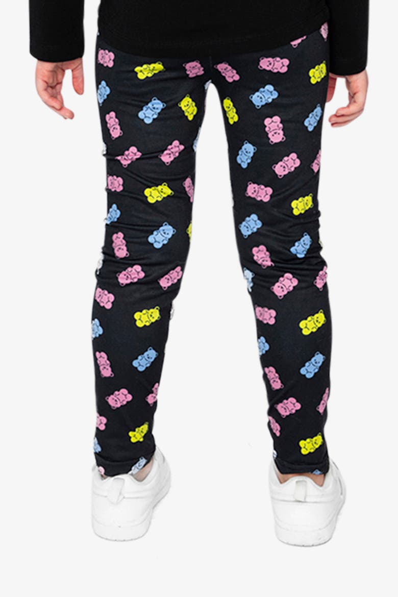 Gummy Bears Elastic Waistband Leggings, Alternate, color, Black Printed Gummy Bears