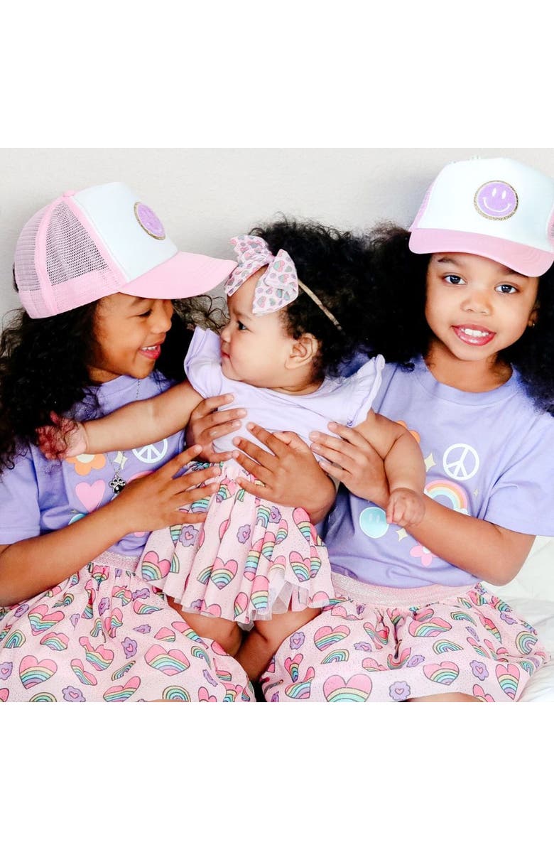 Sweet Wink Rainbow Heart Short Sleeve Tutu Bodysuit, Alternate, color,