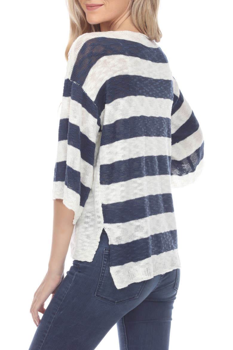 Stripe Knit Top, Alternate, color, NAVY