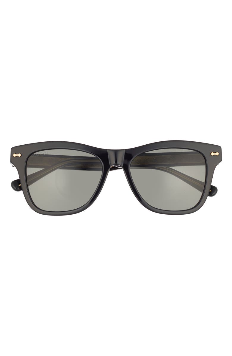 Gucci 53mm Round Sunglasses, Main, color, Black Black Grey