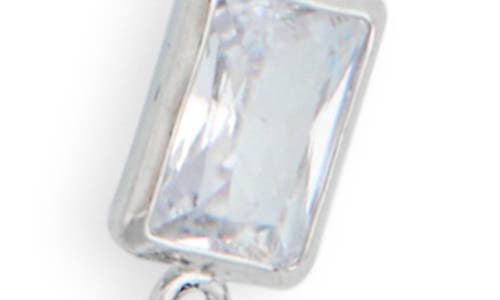 Nordstrom Rack Bezel Cz Station Chain Necklace In Clear- Silver