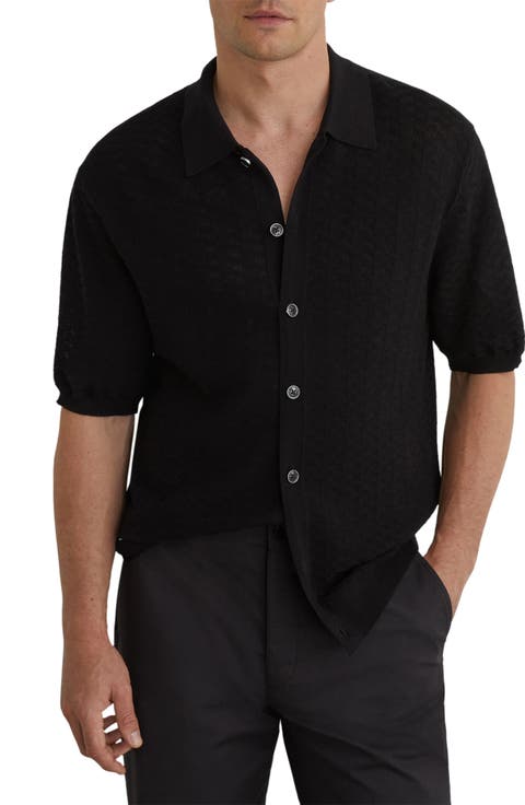 Phoenix Chevron Knit Button-Up Shirt